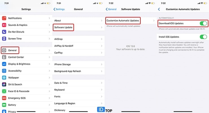 ویژگی آپدیت خودکار در ios 13.6